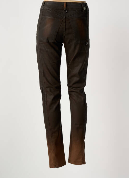 Pantalon slim tissage enduit taille normale marron HICH USE femme