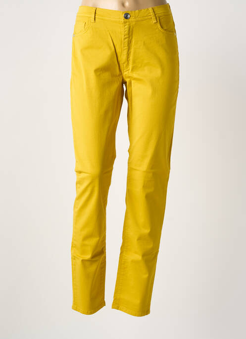 Pantalon slim tissage popeline taille normale jaune TRUSSARDI JEANS femme