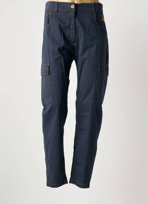 Pantalon slim tissage popeline taille normale bleu AERONAUTICA femme