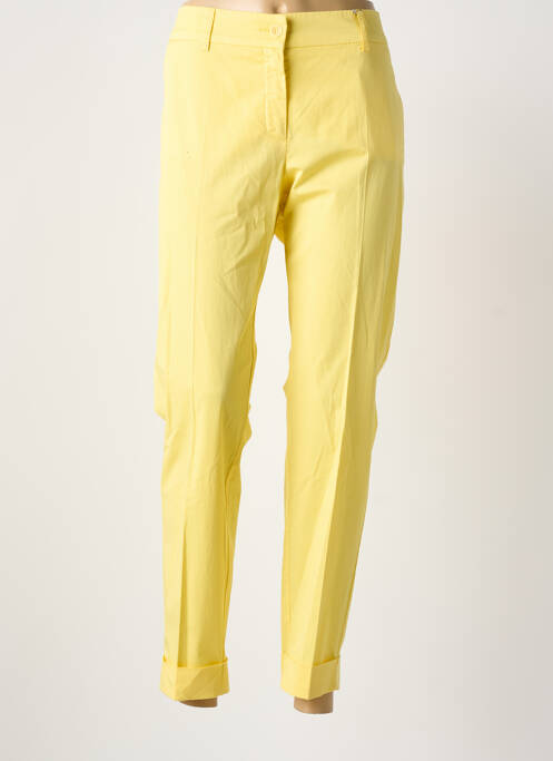 Pantalon chino tissage popeline taille normale jaune RAFFAELLO ROSSI femme