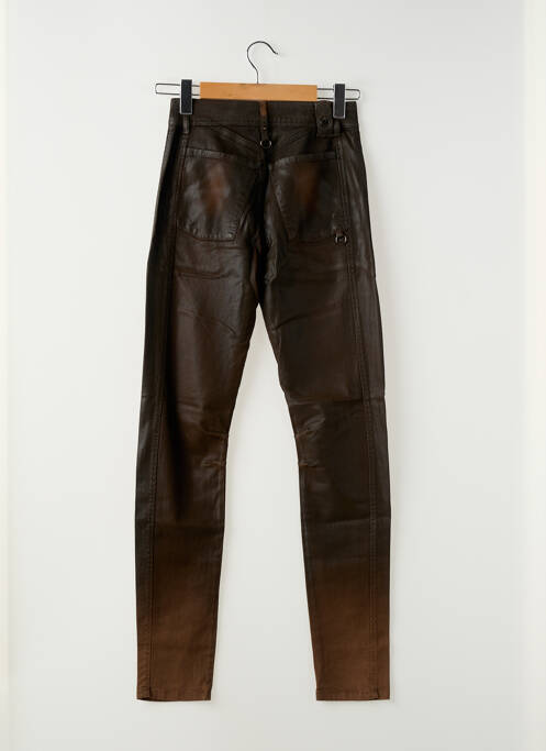 Pantalon slim tissage enduit taille normale marron HICH USE femme