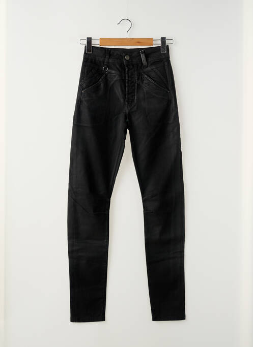 Pantalon slim tissage enduit taille normale noir HICH USE femme
