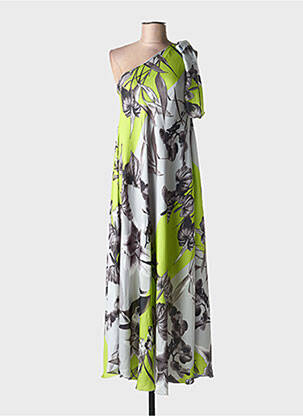 Robe longue imprimé fantaisie sans manche vert BLEU BLANC ROUGE femme