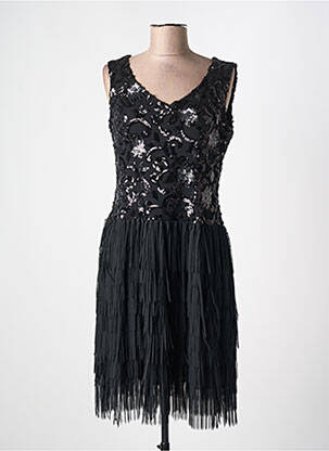 Robe mi-longue sans manche sans manche noir GEORGEDÉ femme
