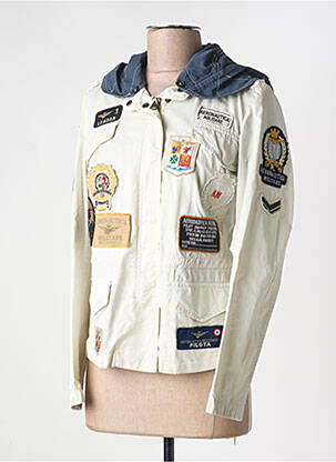 Veste casual coupe cintrée beige AERONAUTICA femme