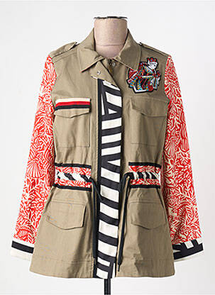 Veste casual col chemisier vert BLEU BLANC ROUGE femme
