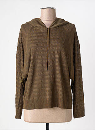 Pull coupe droite manches longues marron MONTAGUT femme