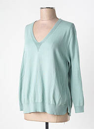 Pull col v manches longues bleu MONTAGUT femme