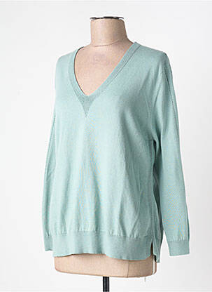 Pull col v manches longues bleu MONTAGUT femme