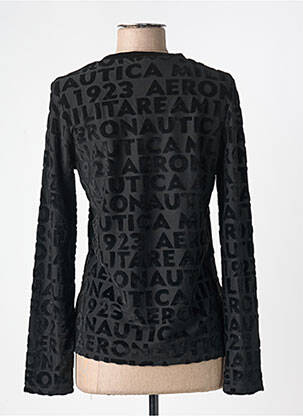 Pull coupe cintrée manches longues noir AERONAUTICA femme