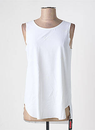 Top tissage crêpe sans manche blanc MARC CAIN femme