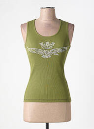Débardeur stretch sans manche vert AERONAUTICA femme