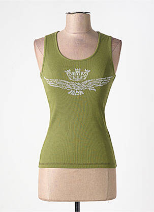 Débardeur stretch sans manche vert AERONAUTICA femme
