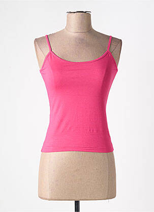 T-shirt stretch fines bretelles rose fonce ENTRACTE femme