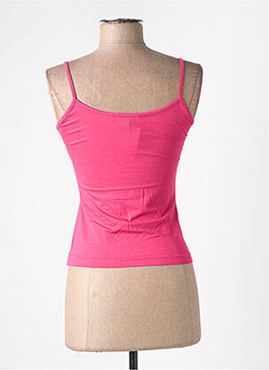 T-shirt stretch fines bretelles rose fonce ENTRACTE femme