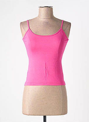 T-shirt stretch fines bretelles rose ENTRACTE femme