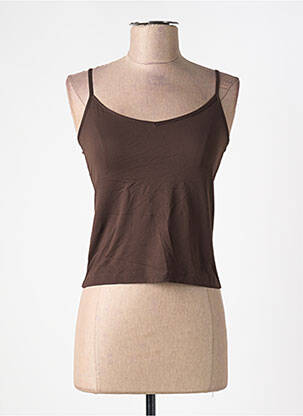 T-shirt stretch fines bretelles marron GERARD DAREL femme