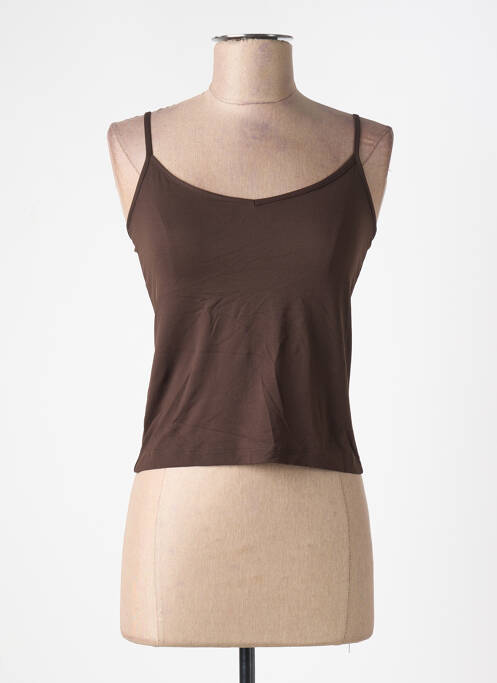 T-shirt stretch fines bretelles marron GERARD DAREL femme