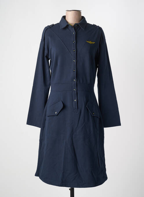 Robe mi-longue bleu AERONAUTICA pour femme