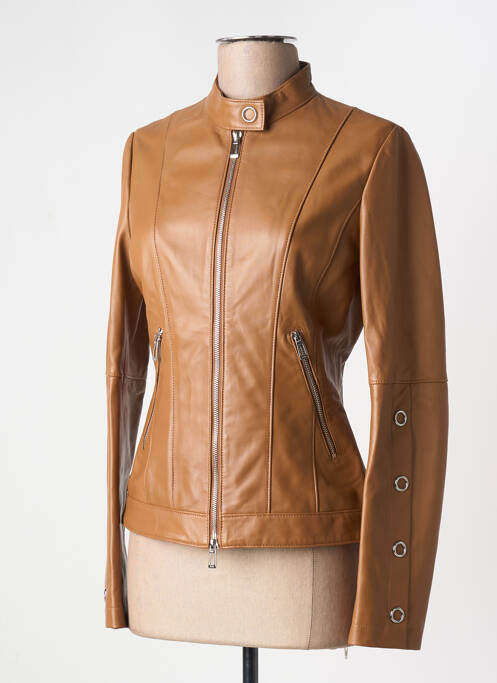 Veste en cuir marron HUGO BOSS pour femme