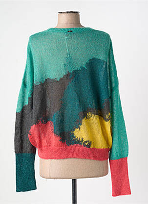 Pull coupe droite manches longues vert HIGH femme