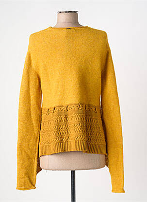 Pull coupe cintrée manches longues jaune HIGH femme