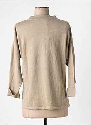 Pull coupe droite manches 3/4 marron MONTAGUT femme