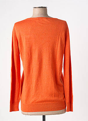 Pull col v manches longues orange MONTAGUT femme
