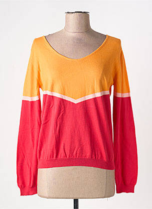 Pull resserrée sur le bas manches longues orange MONTAGUT femme