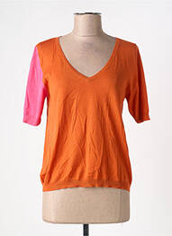 T-shirt col v manches courtes orange MONTAGUT femme