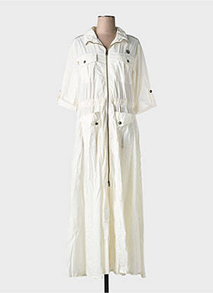 Robe longue manches courtes manches courtes blanc AERONAUTICA femme