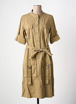 Robe mi-longue manches courtes manches courtes vert AERONAUTICA femme