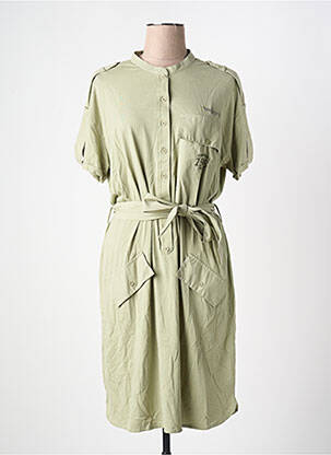 Robe mi-longue manches courtes manches courtes vert AERONAUTICA femme