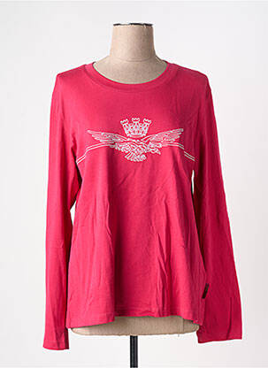 T-shirt coupe droite manches longues rose AERONAUTICA femme