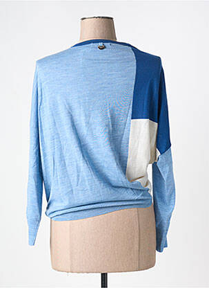 Pull coupe droite manches longues bleu HIGH femme