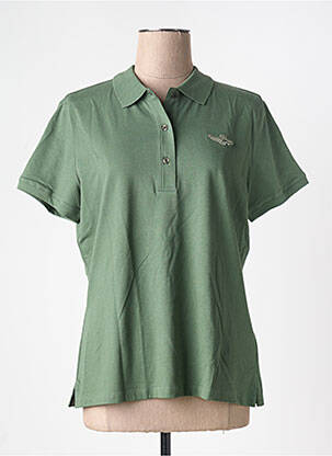 Polo broderie manches courtes vert AERONAUTICA femme