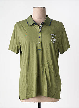 Polo broderie manches courtes vert AERONAUTICA femme