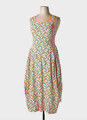 Robe mi-longue imprimé fleurs sans manche blanc HIGH femme