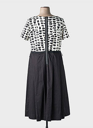Robe mi-longue fermeture zippée au dos manches courtes noir AIRFIELD femme