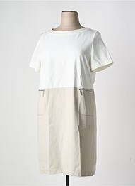 Robe mi-longue fermeture zippée au dos manches courtes blanc AIRFIELD femme