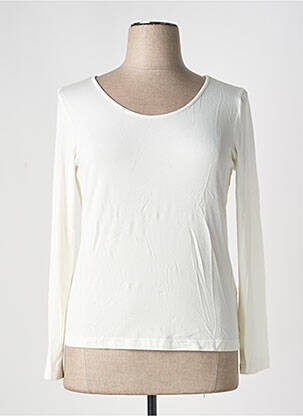 T-shirt manches longues manches longues blanc BLEU BLANC ROUGE femme