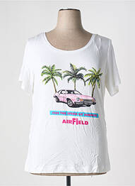 T-shirt sérigraphie floquée manches courtes blanc AIRFIELD femme