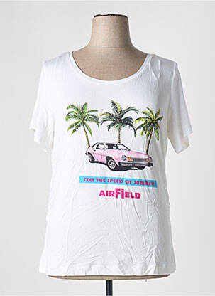 T-shirt sérigraphie floquée manches courtes blanc AIRFIELD femme