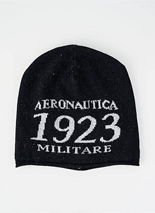 Bonnet maille fine noir AERONAUTICA homme