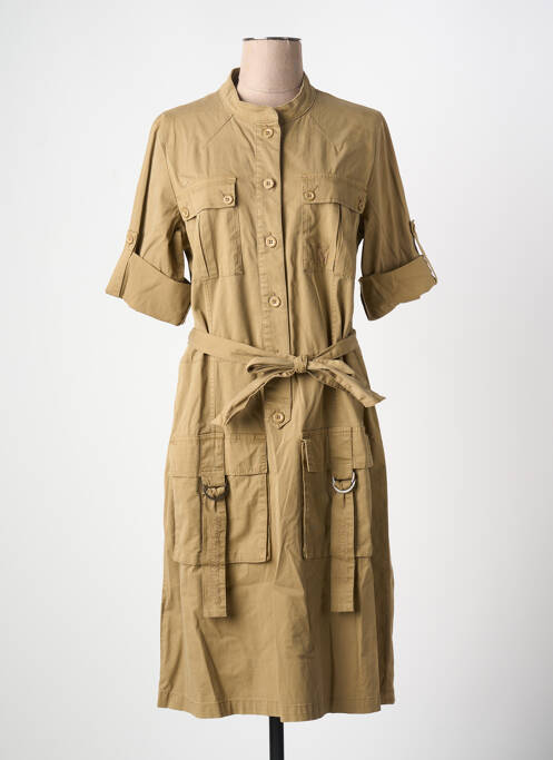 Robe mi-longue manches courtes manches courtes vert AERONAUTICA femme