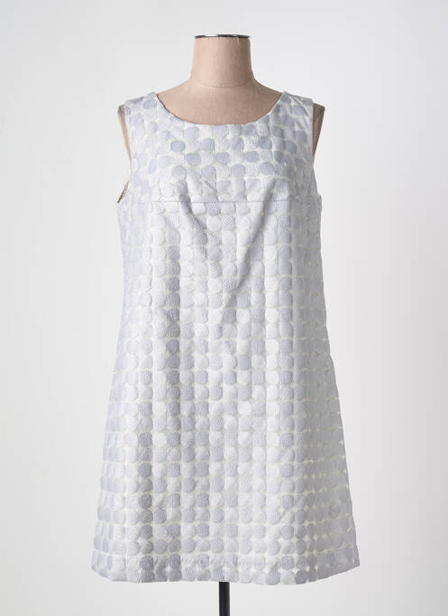 Robe courte fermeture zippée au dos sans manche gris LUNA 24 femme