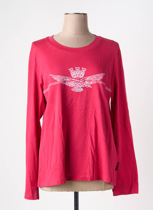 T-shirt coupe droite manches longues rose AERONAUTICA femme