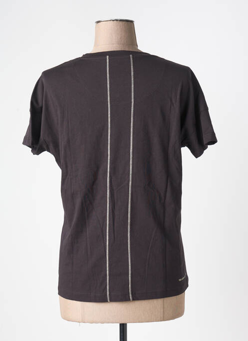 T-shirt coupe cintrée manches courtes marron AERONAUTICA femme