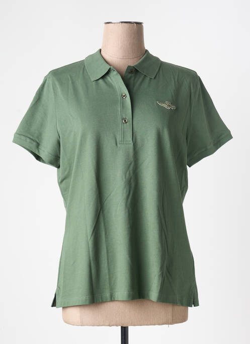 Polo broderie manches courtes vert AERONAUTICA femme