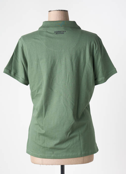 Polo broderie manches courtes vert AERONAUTICA femme